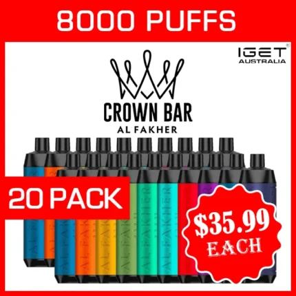 ALFAKHER CROWN BAR – 8000 PUFFS – 20 PACK
